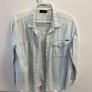 Volcom Pale Blue Denim Button-Up Shirt Jacket